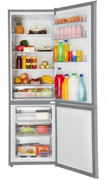 Hisense 271lt Fridge Freezer Metallic H359bi (600x600), Png Download