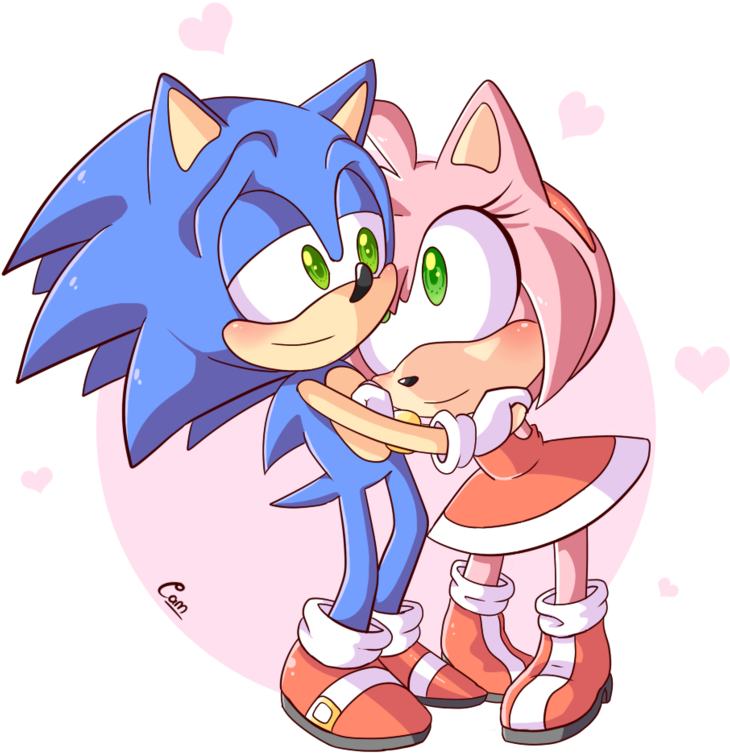 I Wanted To Draw Them With Amy's Head On Sonic's Chest, (941x850), Png Download