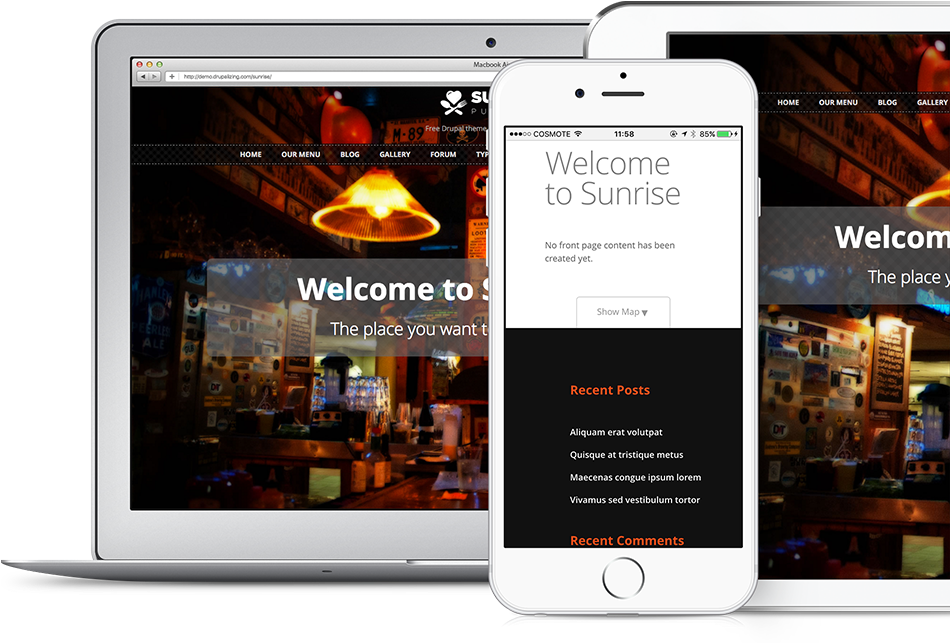 Sunrise, Responsive Theme For Drupal Based On Original (1000x644), Png Download