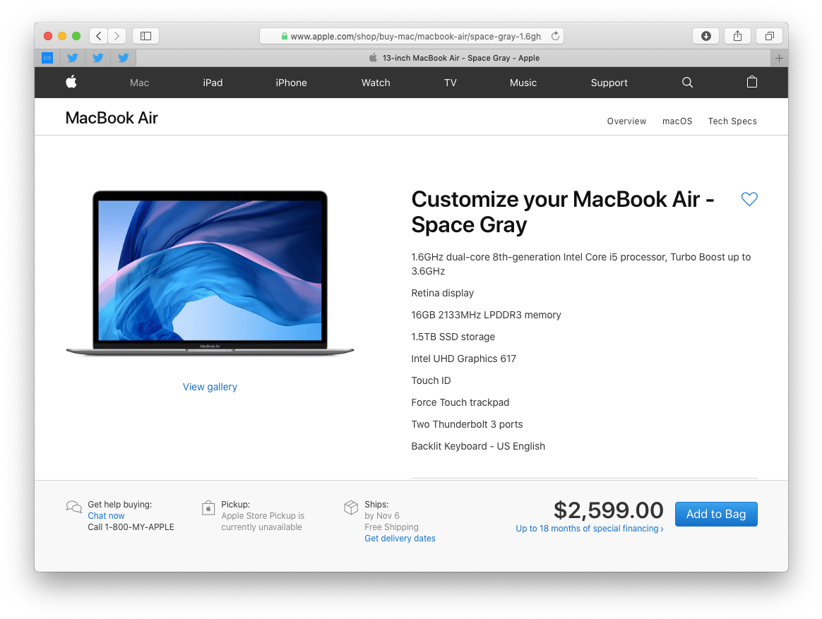 Maxing Out 2018 Macbook Air Results In A $2,599 Notebook (1179x890), Png Download