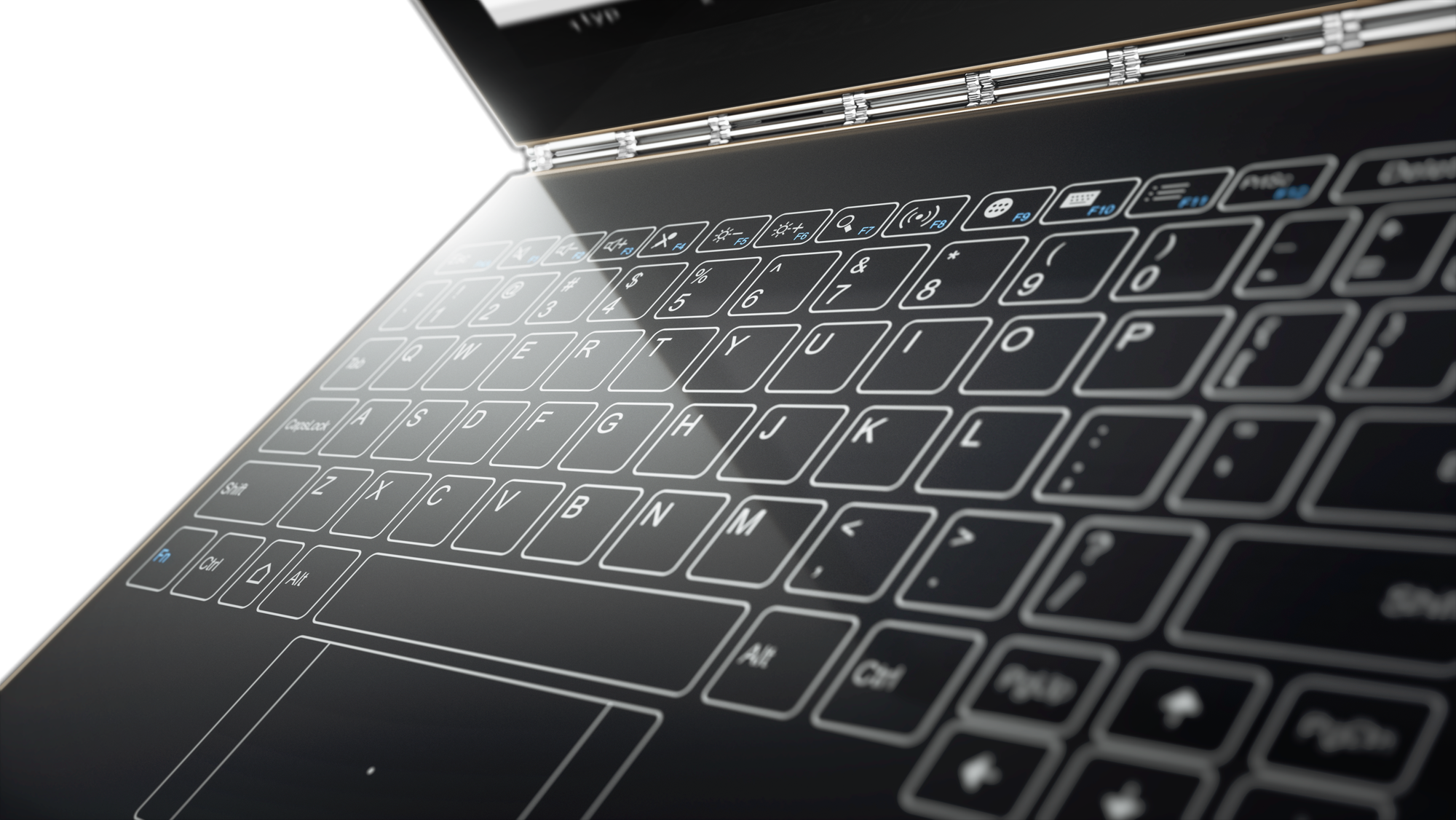 03 Yoga Book Close-up Kb (2000x1126), Png Download