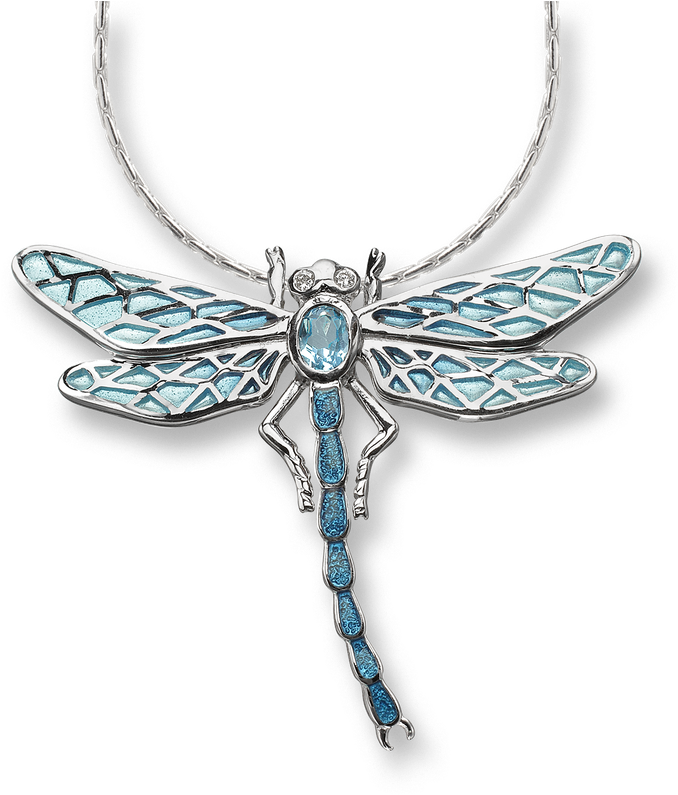 Nicole Barr Designs Sterling Silver Dragonfly Necklace-blue (800x800), Png Download