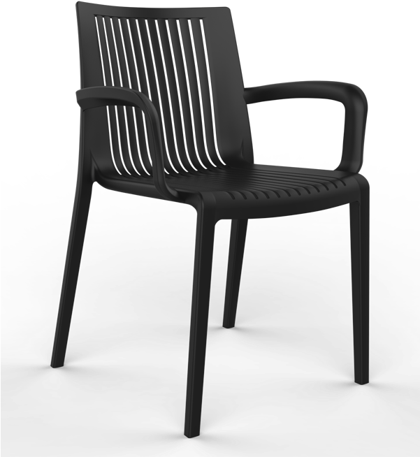 Florence Chair Black (600x683), Png Download