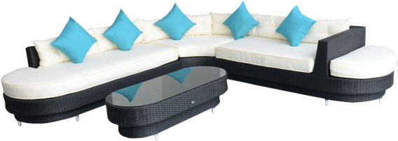 Outsunny 4-piece Deluxe Outdoor Patio Pe Rattan Wicker (570x570), Png Download