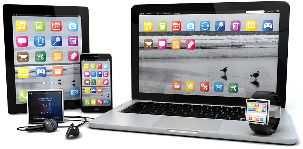 Multiple Devices Including (1050x518), Png Download