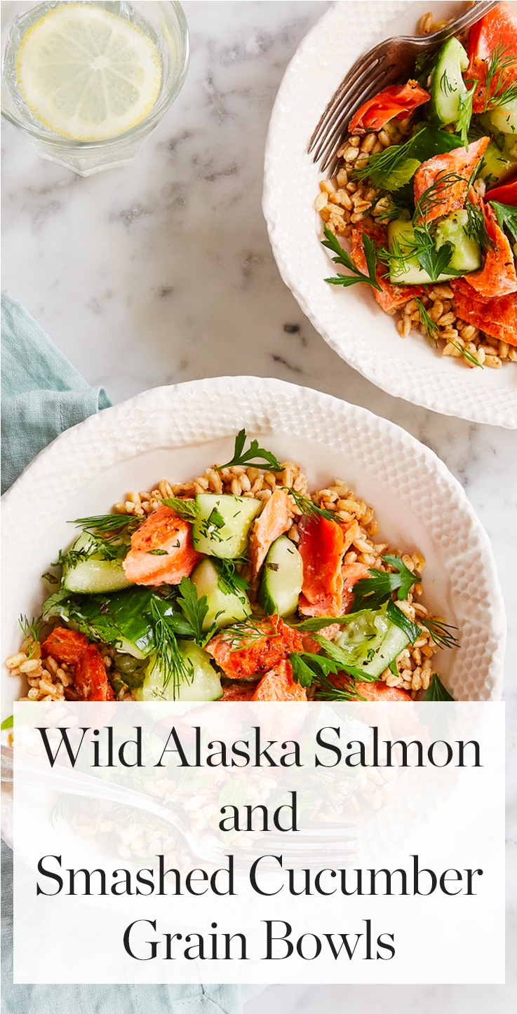 Wild Alaska Salmon And Smashed Cucumber Grain Bowls (1364x1856), Png Download
