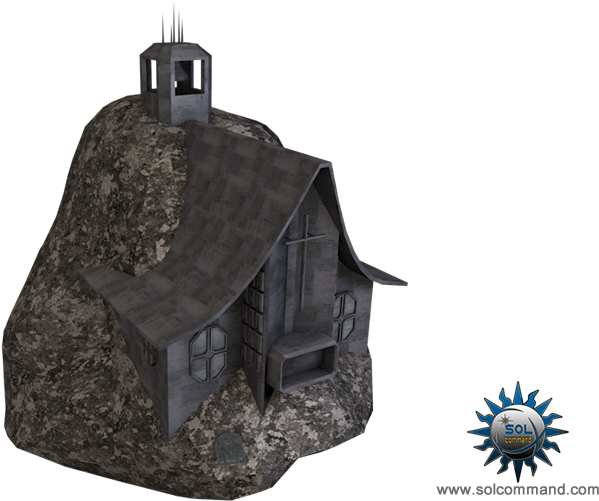 Church Asteroid Space Scifi 3d Model Free Download (800x500), Png Download