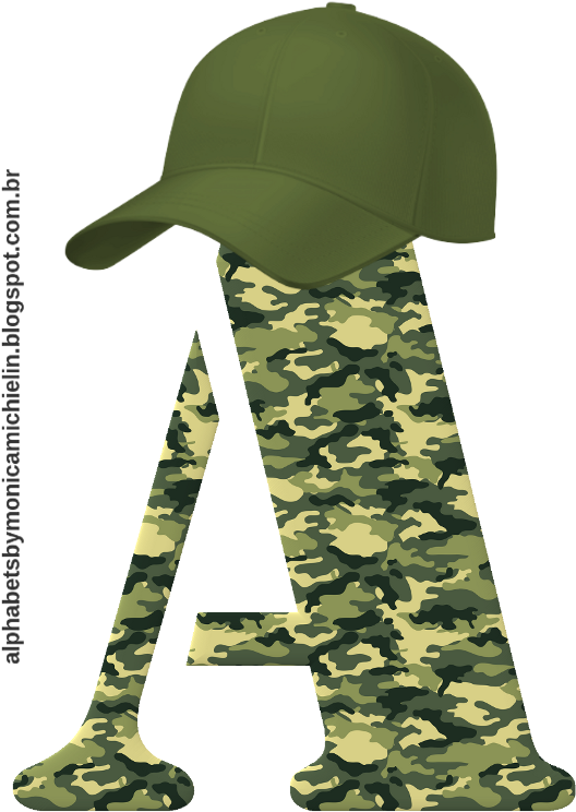 Alfabeto Camuflado Com Boné Png (730x792), Png Download