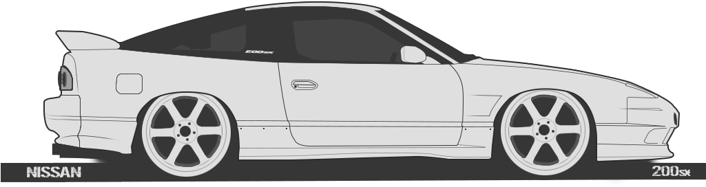 R34 Drawing 200sx Nissan (1024x768), Png Download