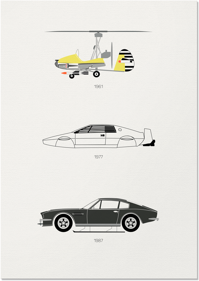 James Bond Iconic Car Art Car Print Car Poster F1 Poster (1024x1024), Png Download