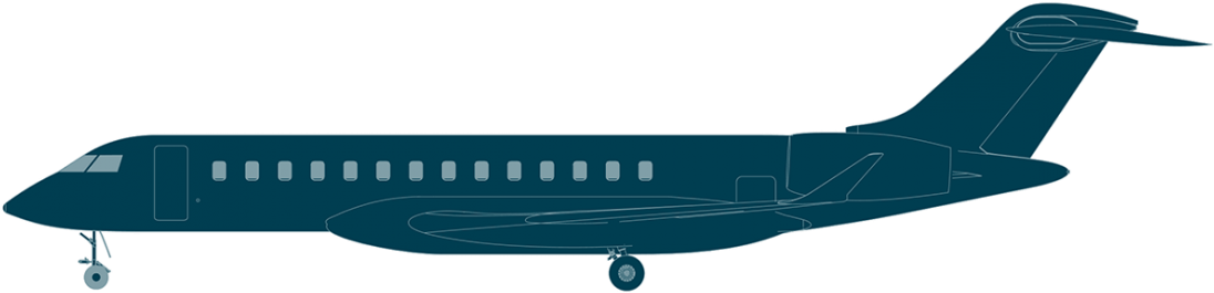 Global 7500 Side (1108x300), Png Download