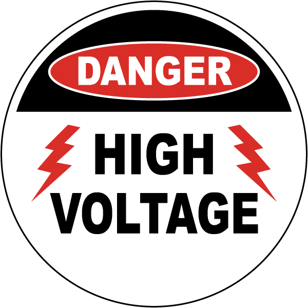 Danger High Voltage Floor Sign (600x600), Png Download