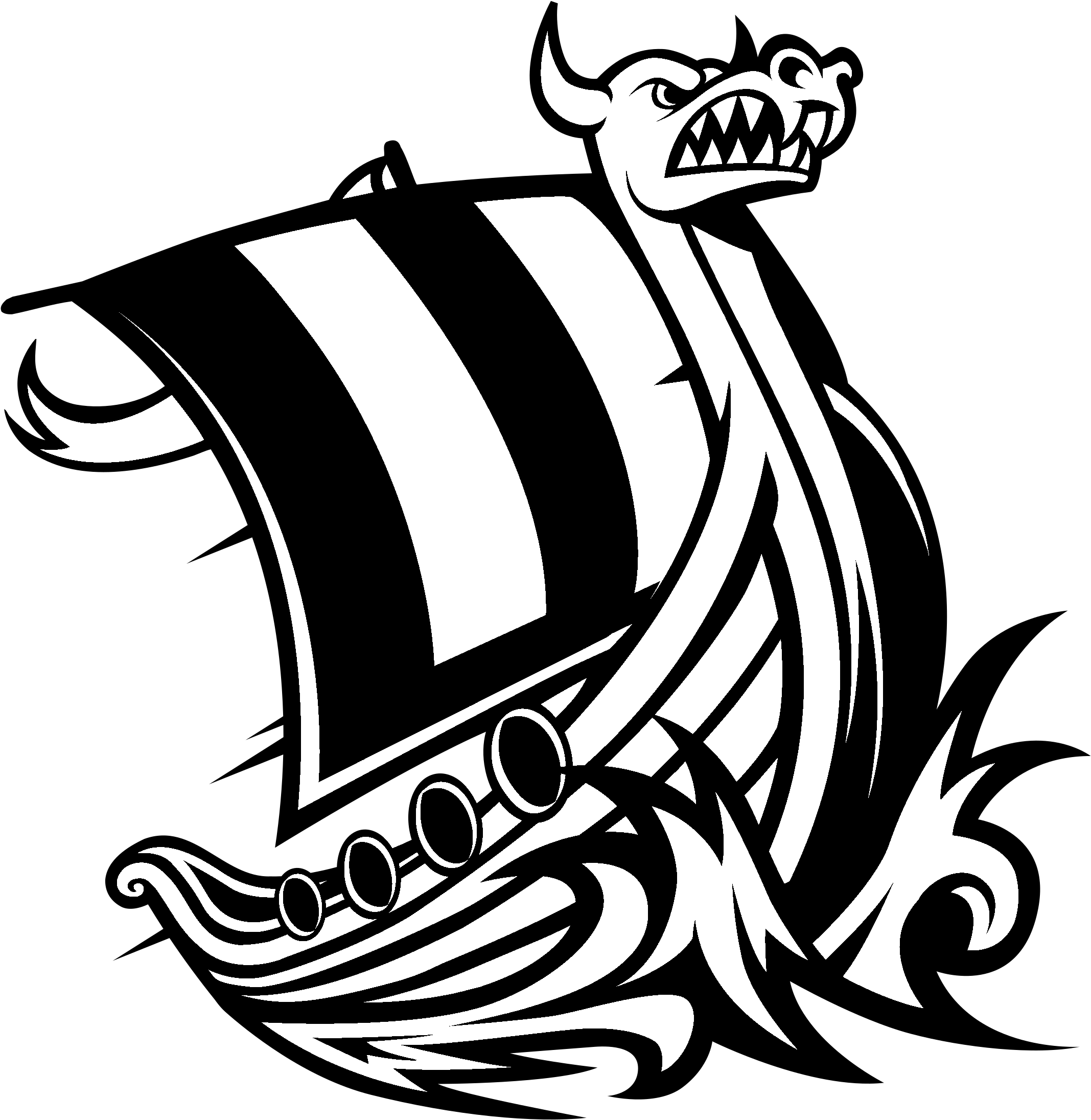 Wwu Vikings Logo Black And White (2400x2400), Png Download