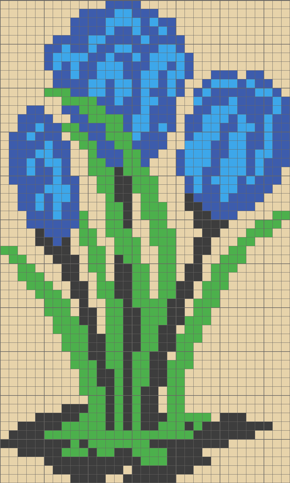 Solution For Color Crossme Level (990x1650), Png Download