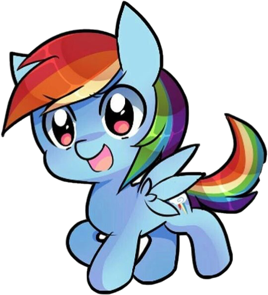 Mylittlepony Rainbowdash Rainbow Horse Kawaii Freetoedi (542x596), Png Download
