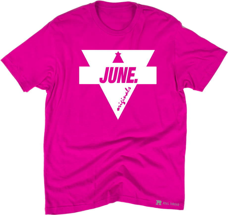 June Original T-shirt [pink] (1000x951), Png Download
