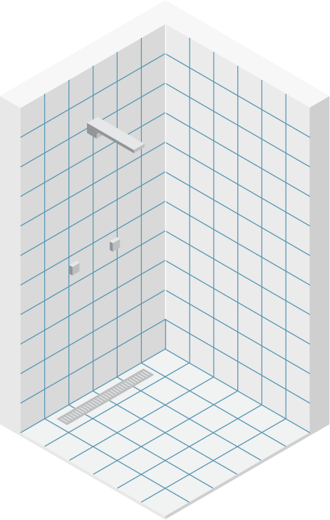 Wall To Wall Junctions Of The Shower Cubicle (463x729), Png Download