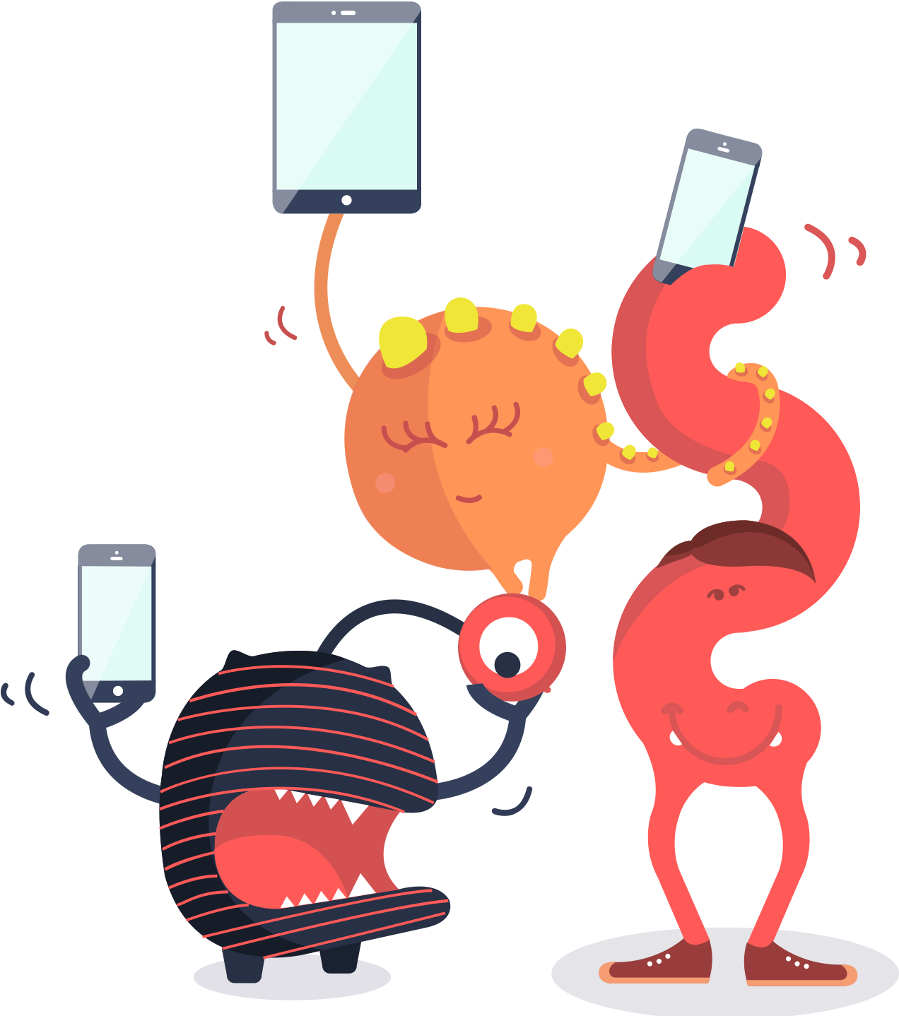 Monster Messenger Dinny Cyclops Nosy Phones (1456x1456), Png Download