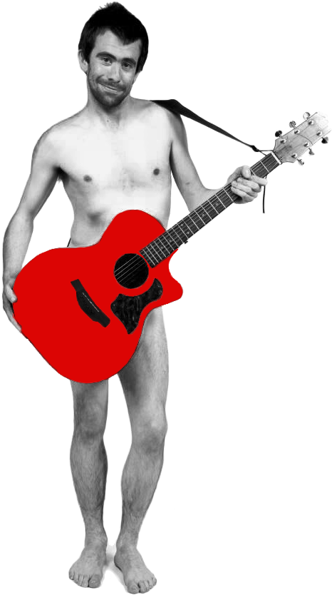 Raymond Considine With Red Guitar (640x960), Png Download