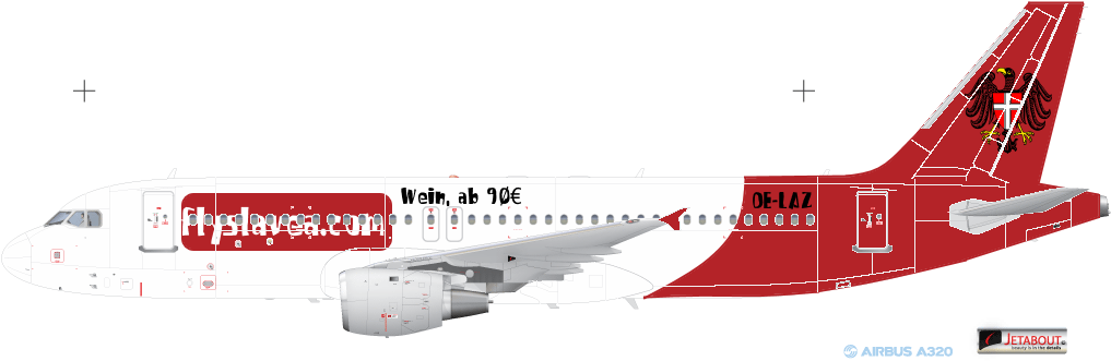 Flyslavea Airbus Industrie A320-232 'fly Vienna' (1328x360), Png Download