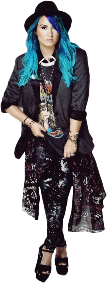 Demi Lovato Cabelo Azul Png (795x1004), Png Download