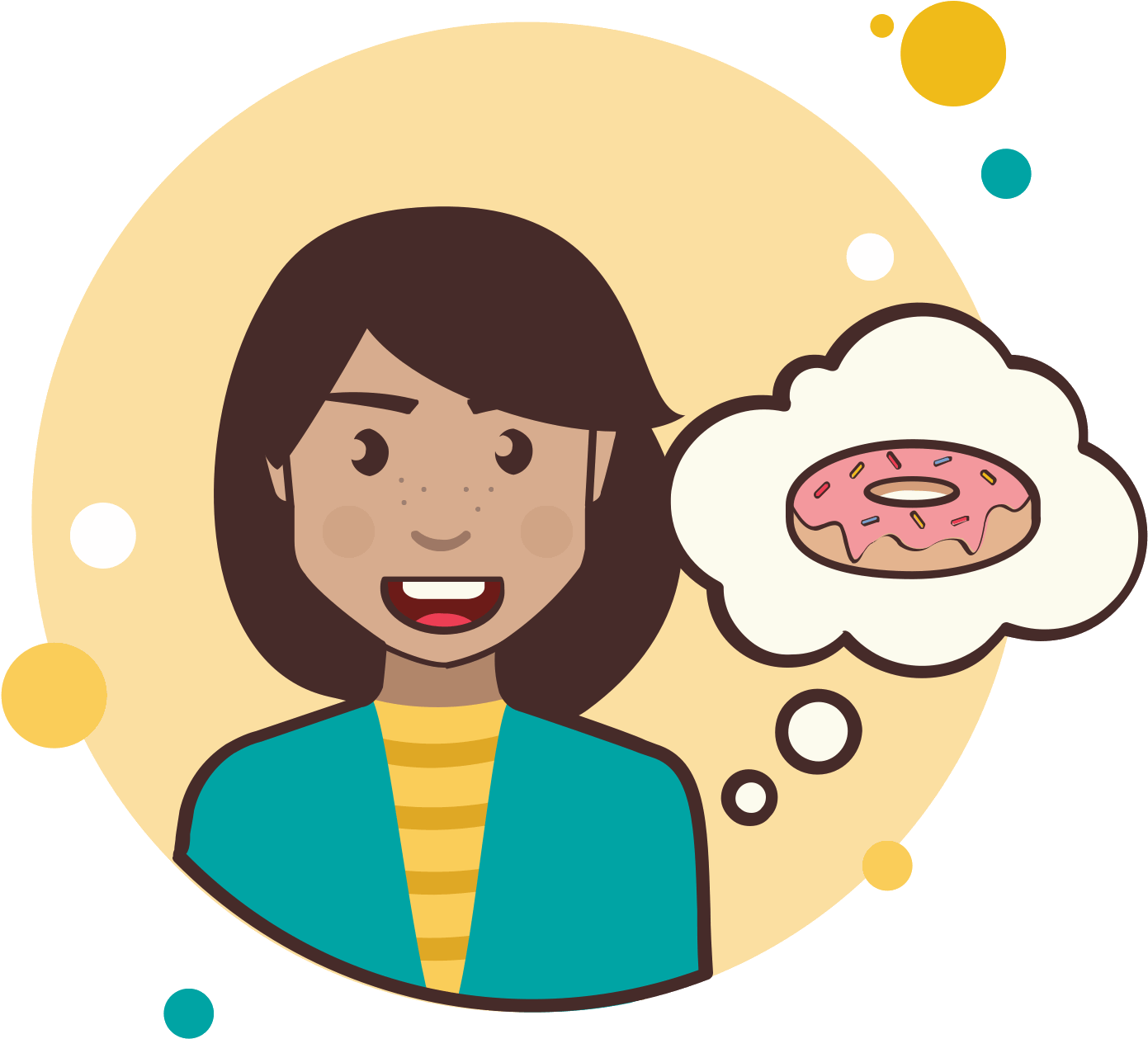 Girl With Donut Icon (1600x1600), Png Download