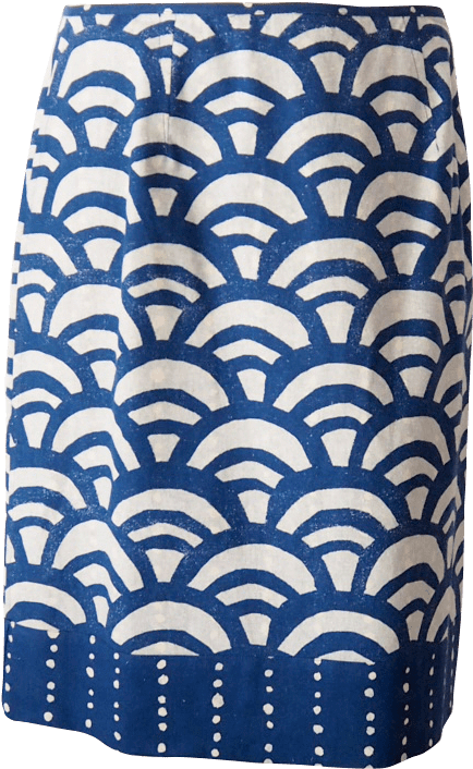 Blue And White Pencil Skirt (486x761), Png Download