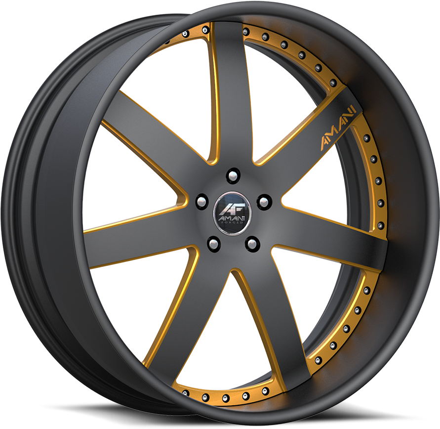 Amani Wheels Trinity Wheels California Wheels Png Black (1000x1000), Png Download
