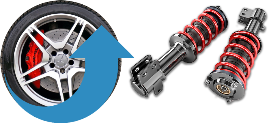 Car Wheel And Shocks (936x460), Png Download