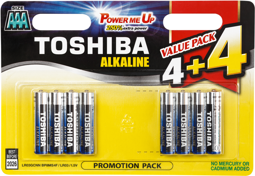 Toshiba Alkaline Aaa (1024x683), Png Download