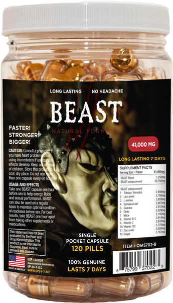 Beast Single Pocket Capsule 120 Pills (600x614), Png Download