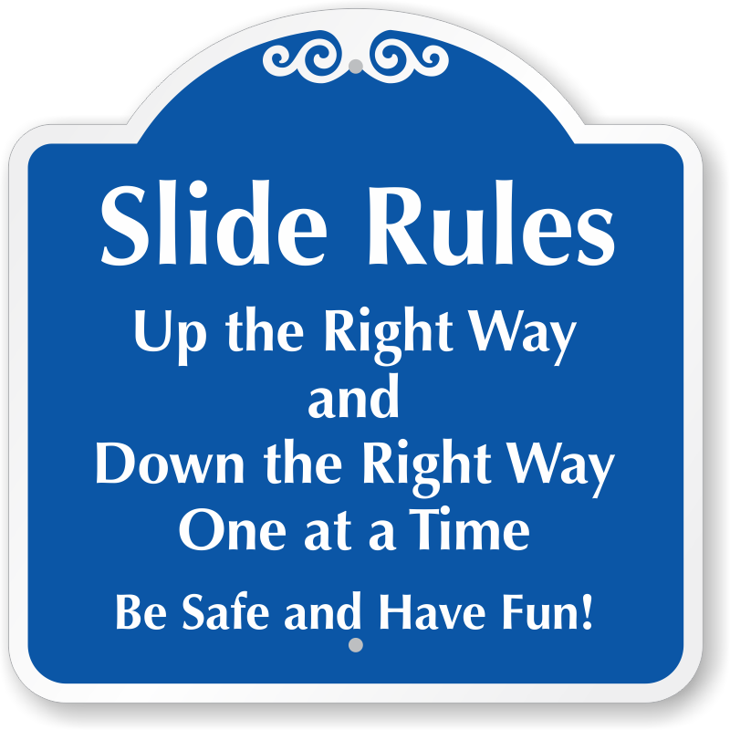 Up The Right Way Slide Rules Sign (800x800), Png Download