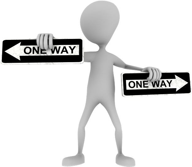 Stickman One Way Sign (800x640), Png Download