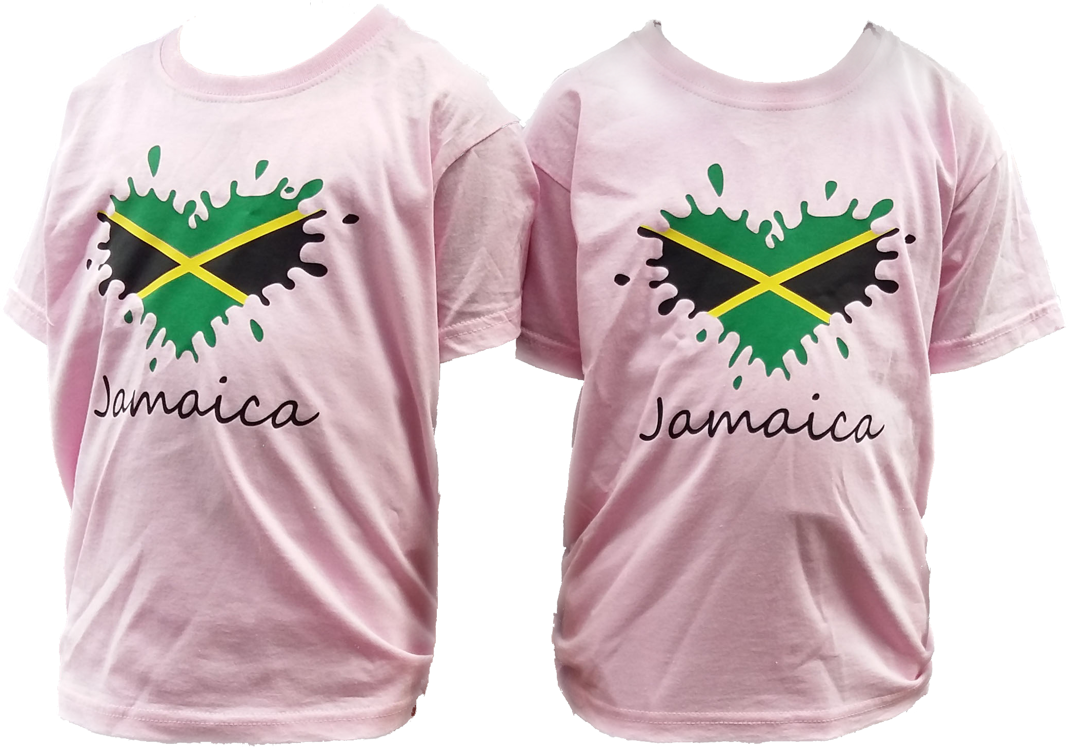 Heart Splash Jamaica Pink Girls T-shirt (2085x1458), Png Download