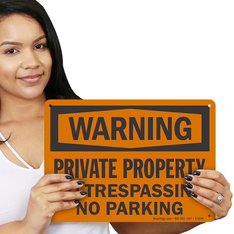 Warning No Trespassing Parking Sign (800x800), Png Download