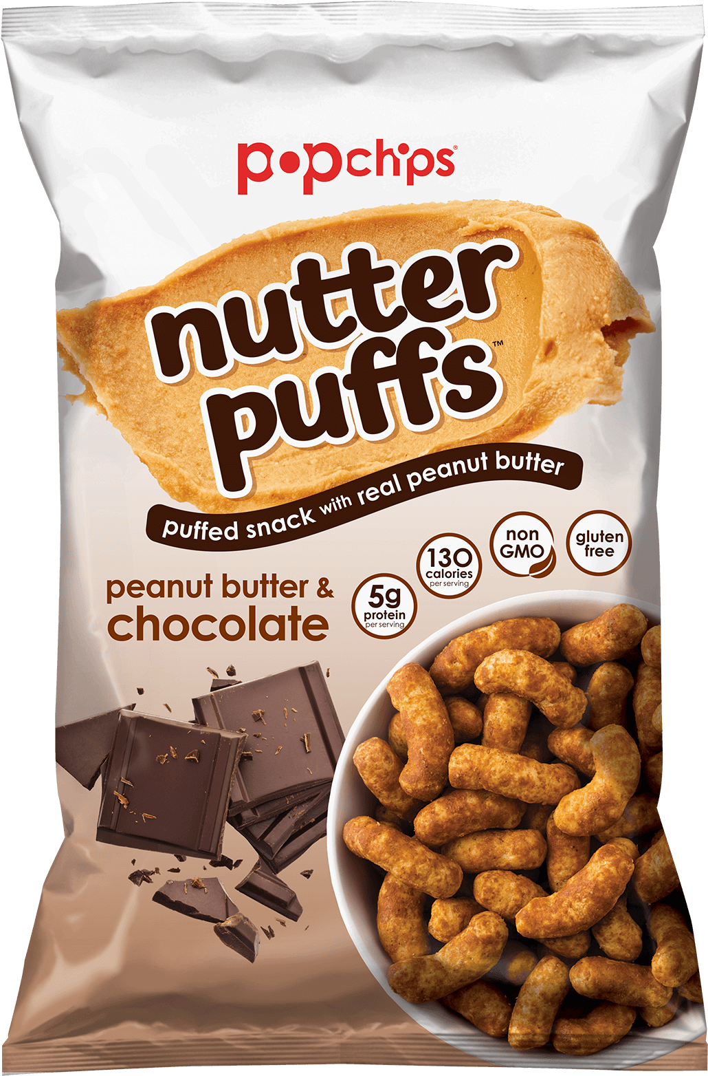 4oz Bag Of Peanut Butter And Chocolate Nutter Puffs (1200x1600), Png Download