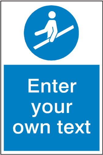 Use Handrail Custom Mandatory Sign (600x600), Png Download
