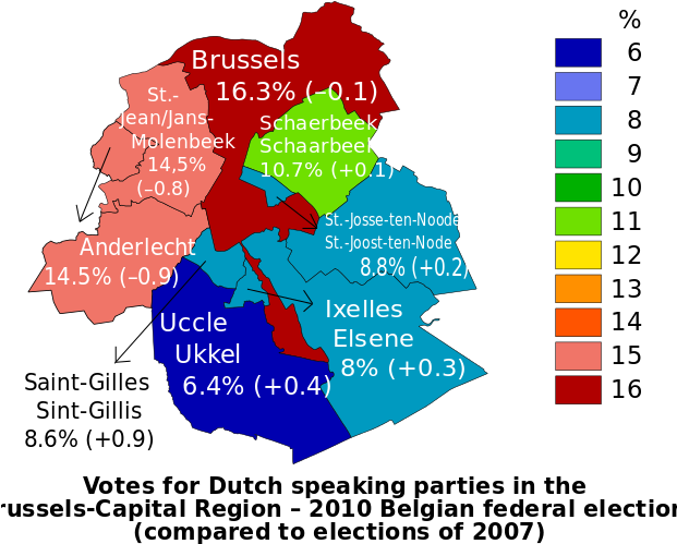Votes For Dutch-speaking Parties In The Belgian Federal (620x523), Png Download