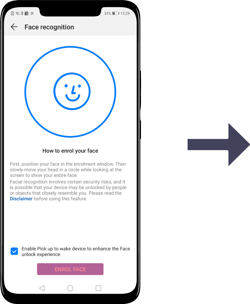 Then Tap Enroll Face And Follow The On-screen Instruction (800x974), Png Download