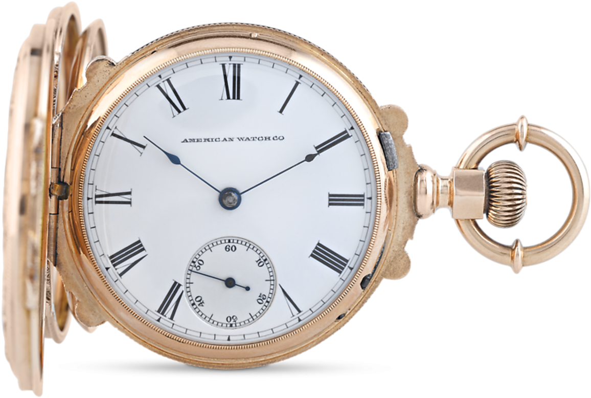 Multi-colored Gold Pocket Watch (1351x1080), Png Download