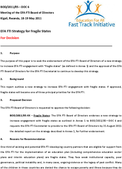Efa Fti Strategy For Fragile States (550x712), Png Download