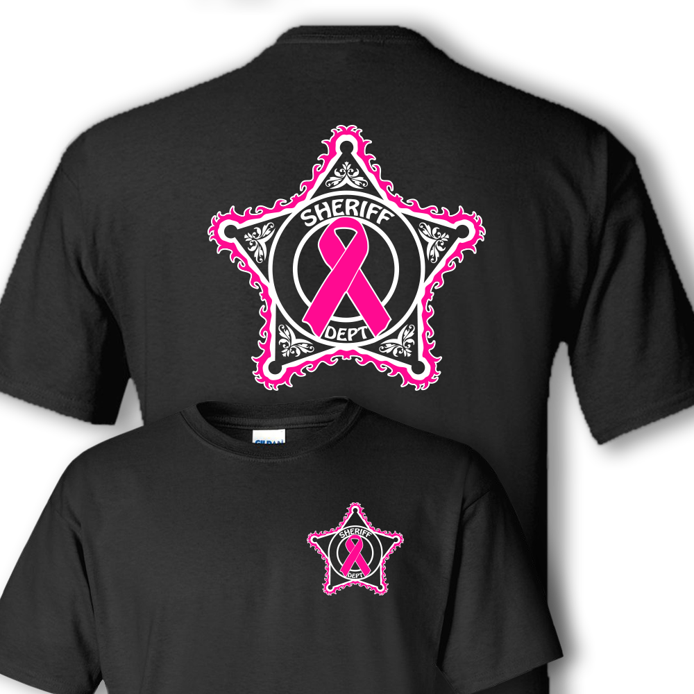 Sheriff's 5 Point Star Badge For Breast Cancer Awareness (1000x1000), Png Download