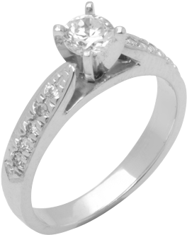 14k White Gold Diamond Ring D2135 (800x800), Png Download