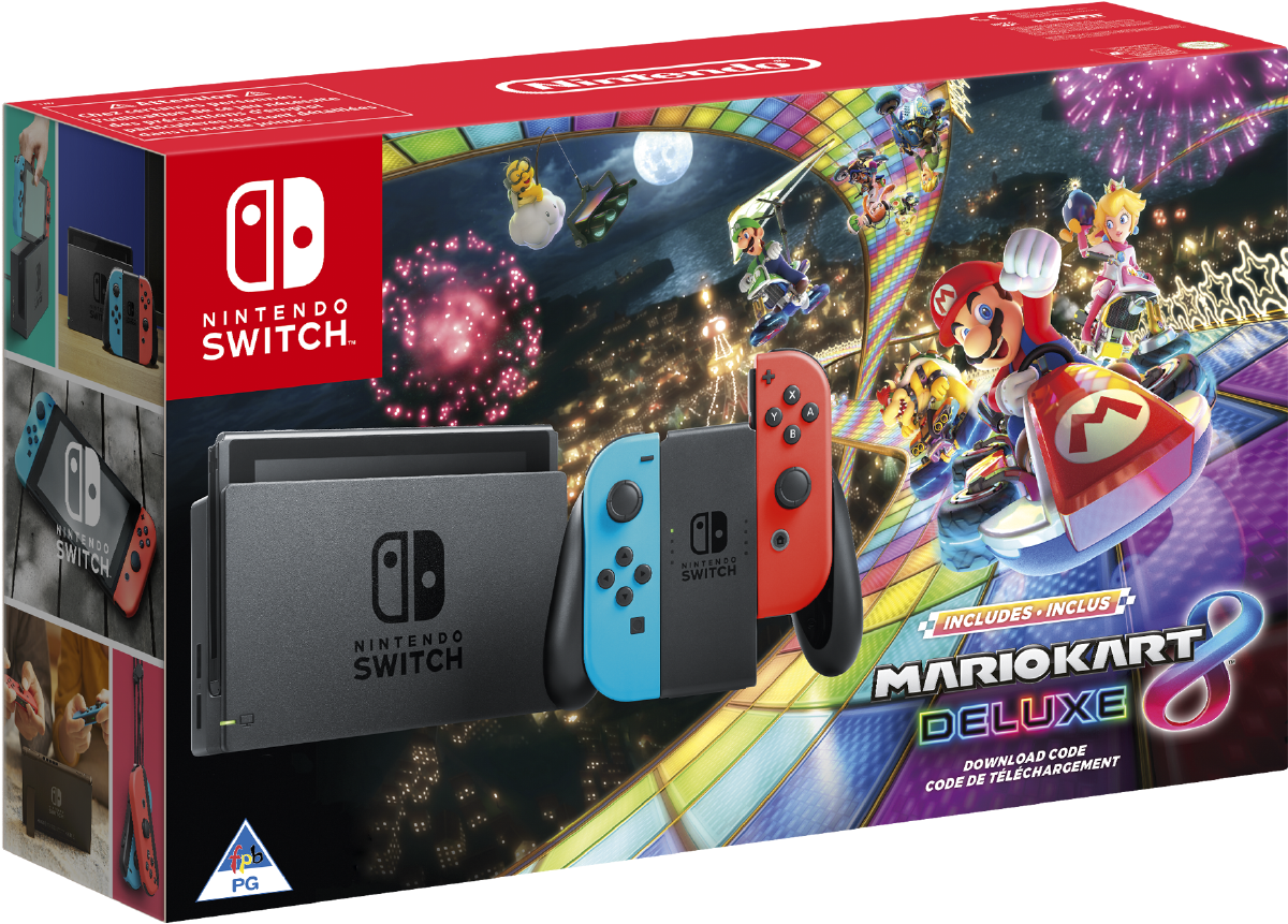 Nintendo Switch Mario Kart 8 Deluxe Edition (1397x1371), Png Download