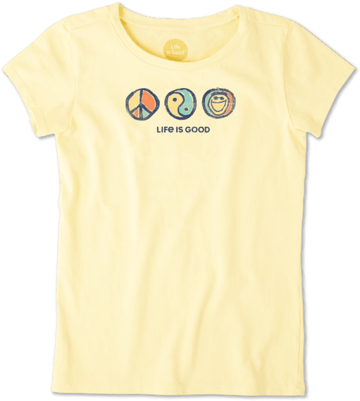 Girls Peace Yin Yang Jake Crusher Tee (570x570), Png Download