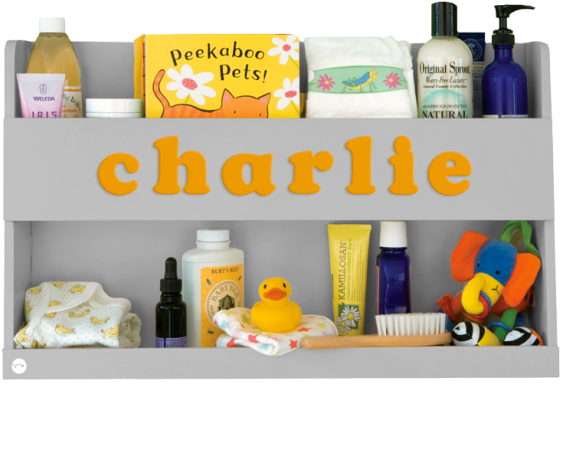 Nursery Shelf - Pale Grey - Personalised (842x653), Png Download