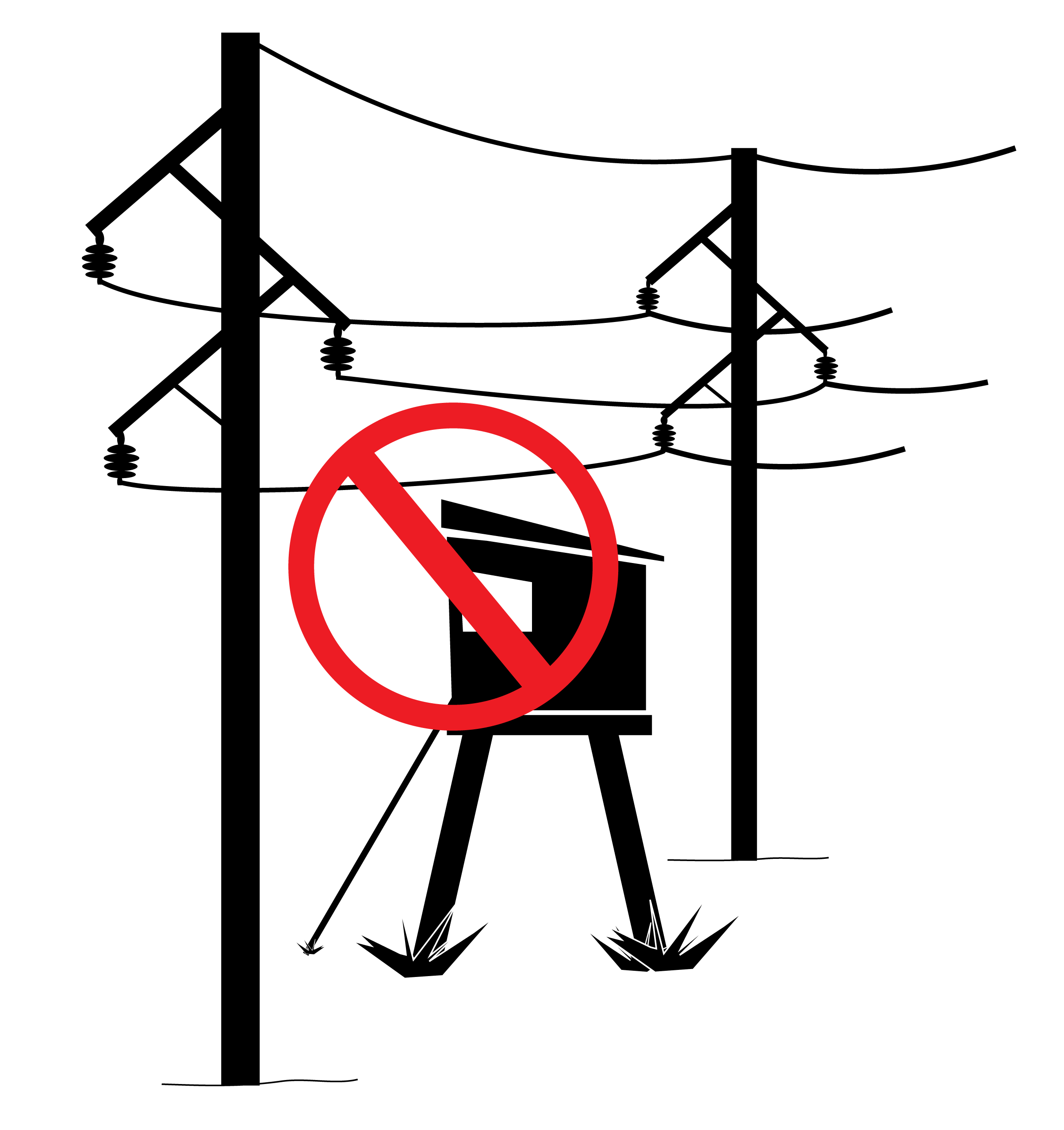 Deer Stand Too Close To Power Lines (2406x2555), Png Download