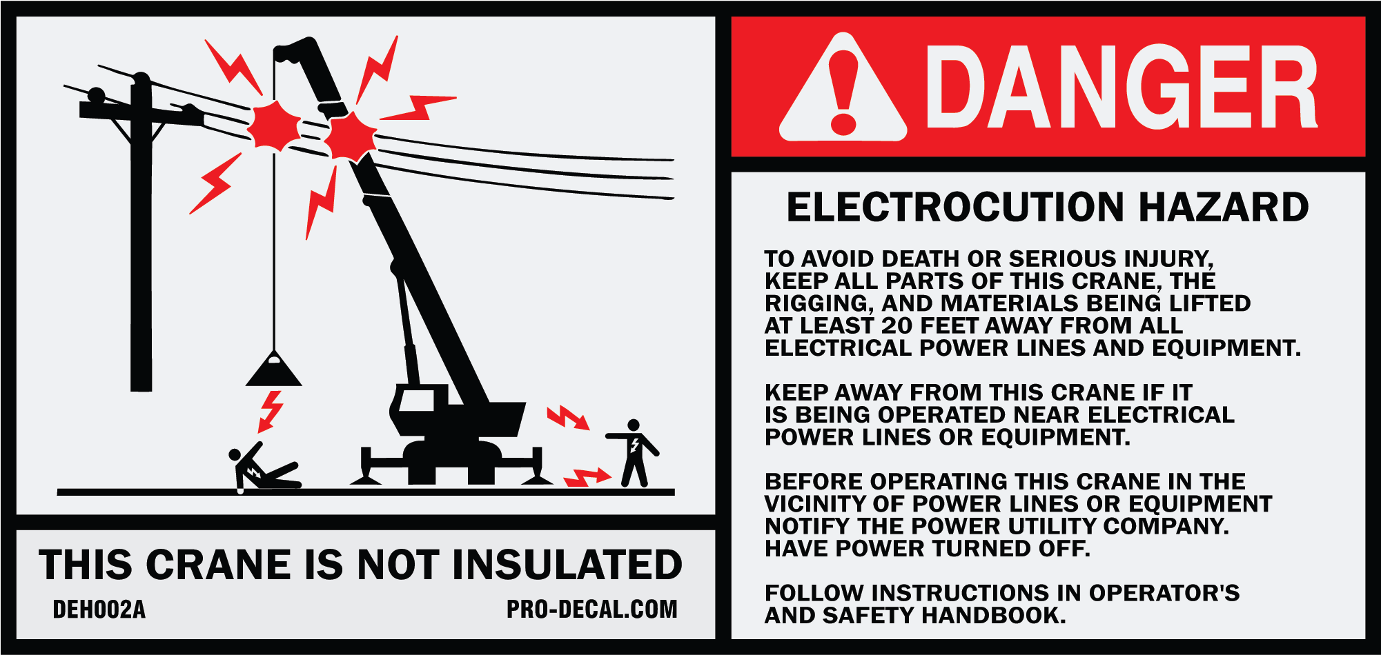 Deh002a Danger Electrocution Hazard Crane-01 V=1472572969 (2000x1333), Png Download