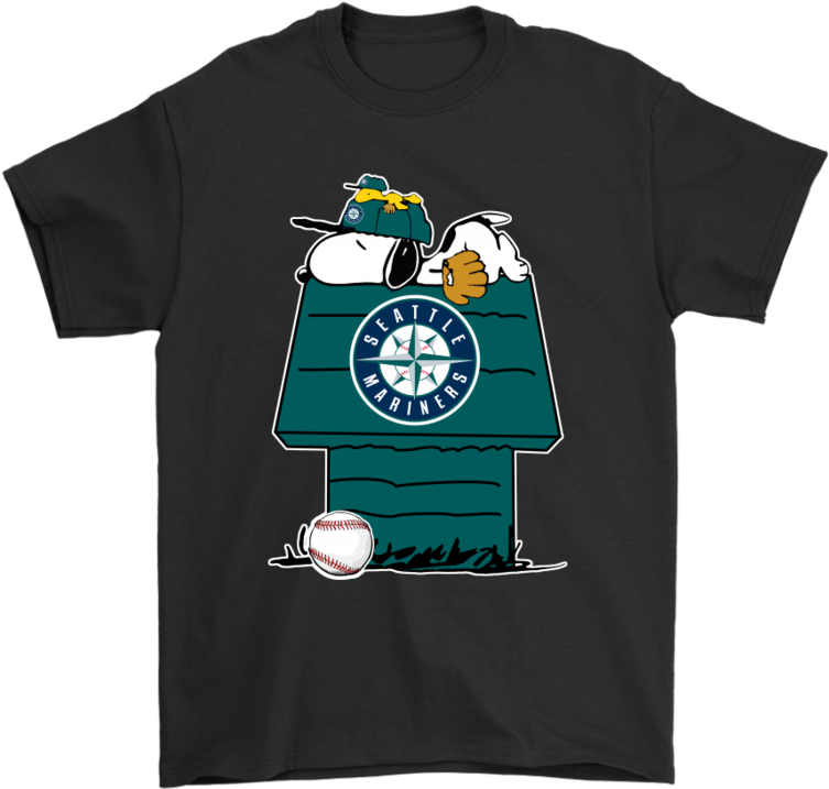 Seattle Mariners Snoopy And Woodstock Resting Together (900x900), Png Download