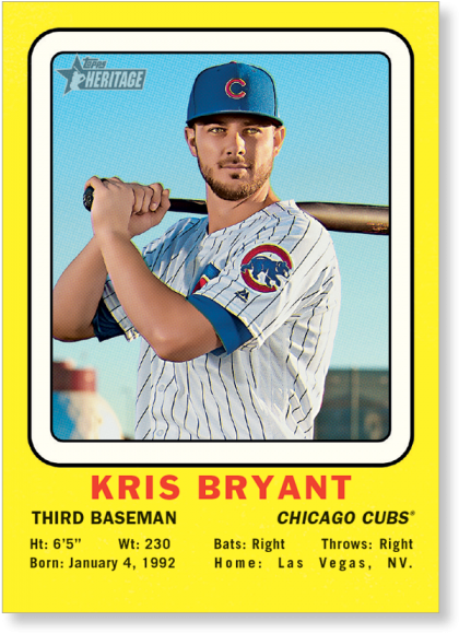 Kris Bryant 2018 Topps Heritage Baseball 1969 Collector (700x700), Png Download